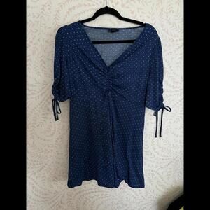 Chic Navy Polka Dot Dress by Topshop